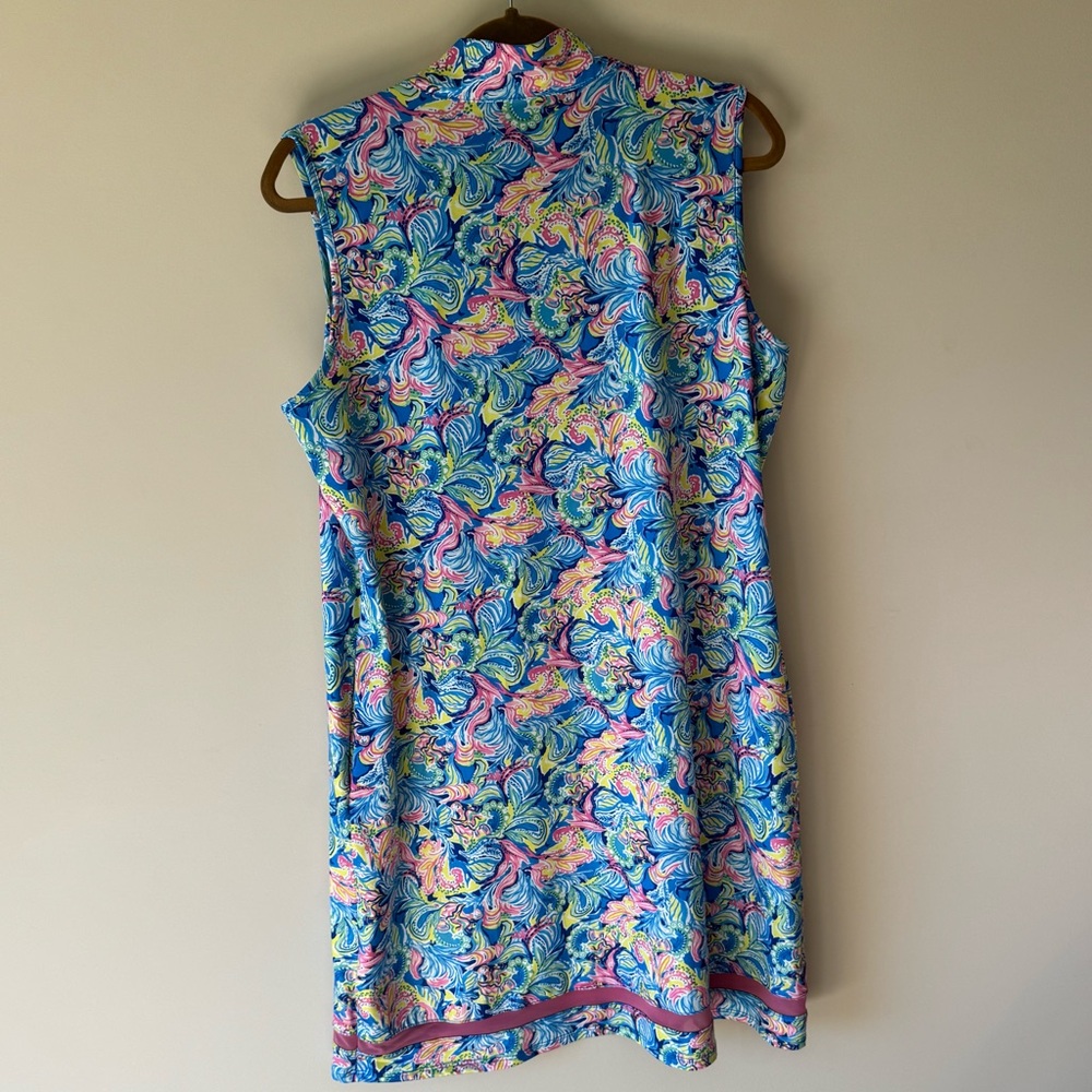 Stella Parker Sport Sleeveless Pasley Sheath Dress - Large - Blue Pink Green - Picture 7 of 7